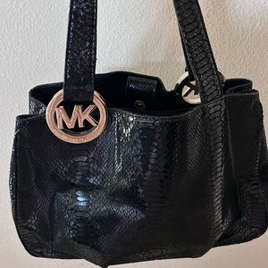 Michael Kors black leather tote.
